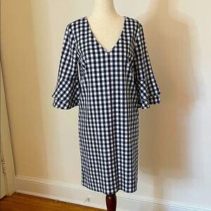 Draper James Blue & White Gingham Ruffle-Sleeve Dress | NWT | Size 2